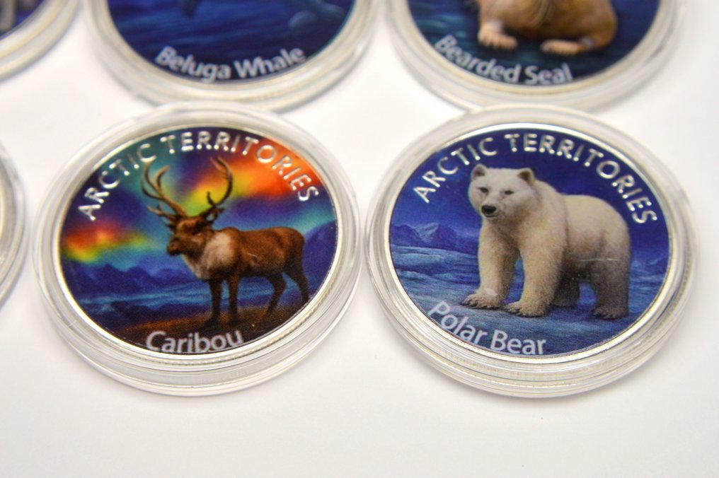 冰島 - 北极地区 - 8枚奖牌 - 动物 - 彩色 - 獎牌  #4.3