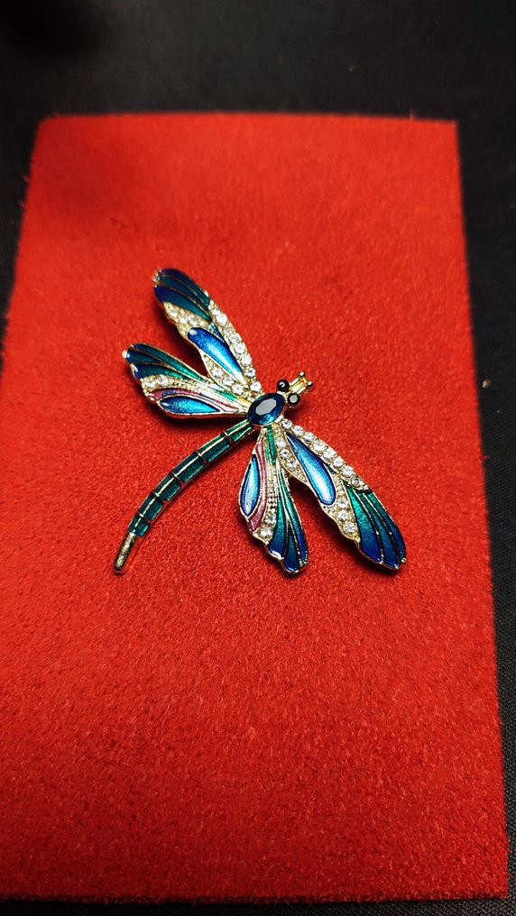 Schönes dekoratives Schmuckstück, Libellenbrosche, vergoldet - Brosche - Vintage - Brosche - Vintage #1.0