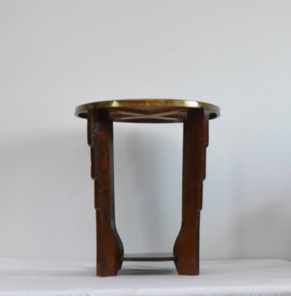 Amsterdam School - Mesa - Gueridon table - Latão, Madeira #1.0