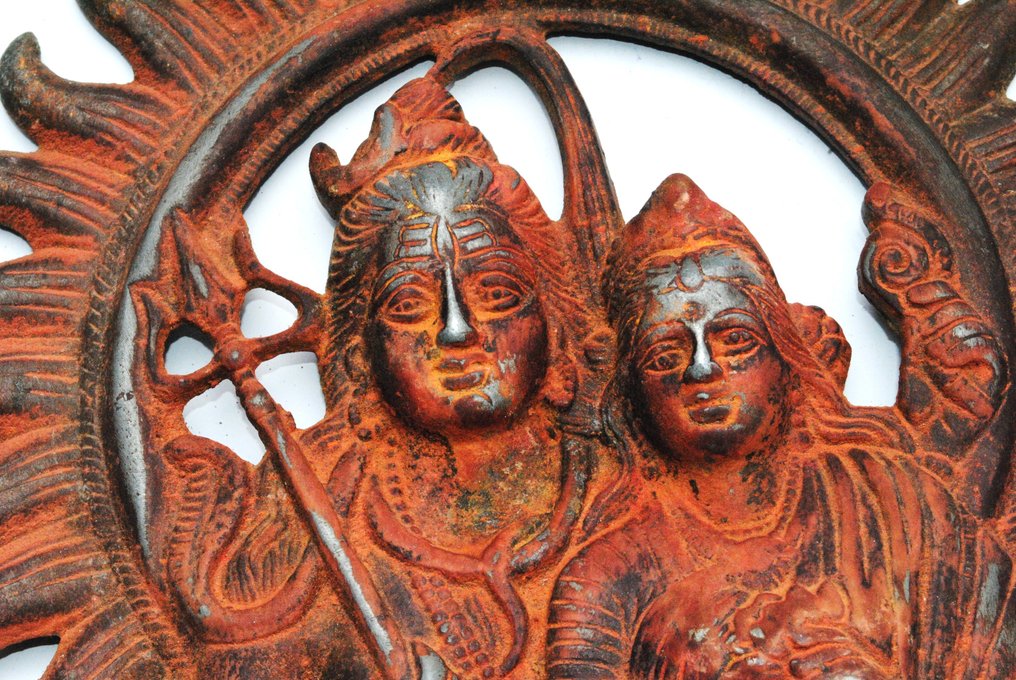 湿婆帕尔瓦蒂灵像阴茎祭坛像，高28.5厘米，喜马拉雅祭坛仪式，印度教 - 尼泊尔  (没有保留价) #3.2