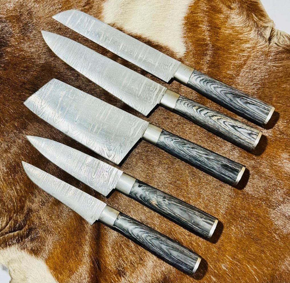 厨刀 - Kitchen knife set - 厨房厨师刀(0070) - 美国异国木柄与折叠钢 - 英国 - 厨房厨师刀 #1.0