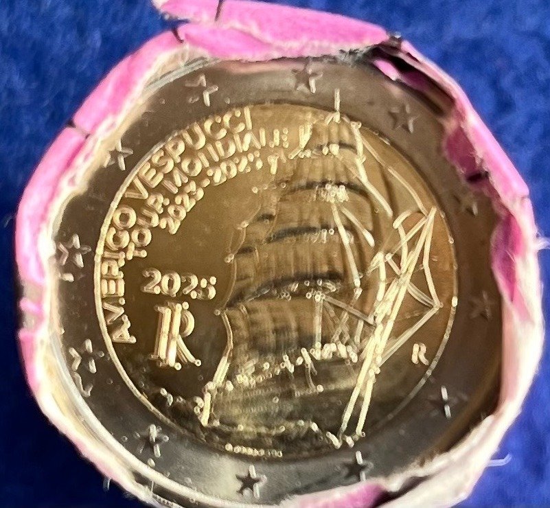 Italie. 2 Euro 2025 "Amerigo Vespucci" (25 monete) in rotolino  (Sans prix de réserve) #1.0