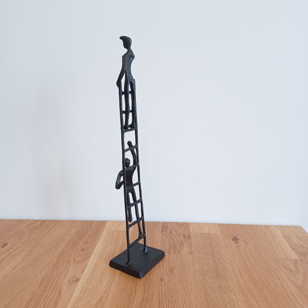 Skulptur, équilibre sur échelle - 33 cm - fer forgé #3.2