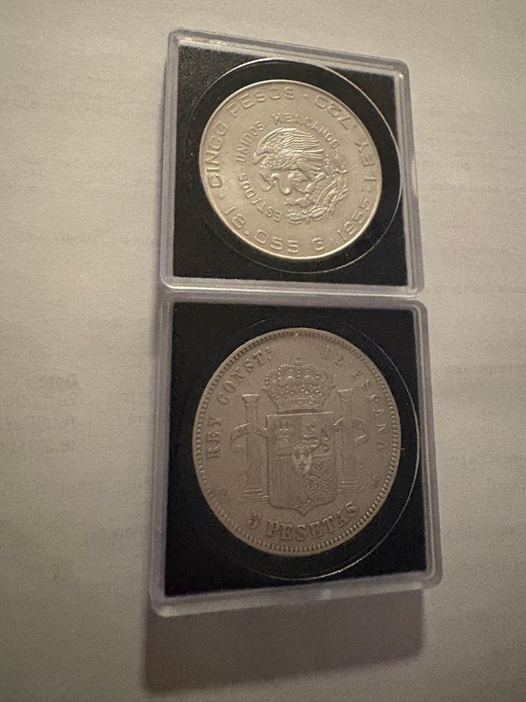 西班牙, 墨西哥. 5 Pesos y 5 Pesetas  (没有保留价) #1.0