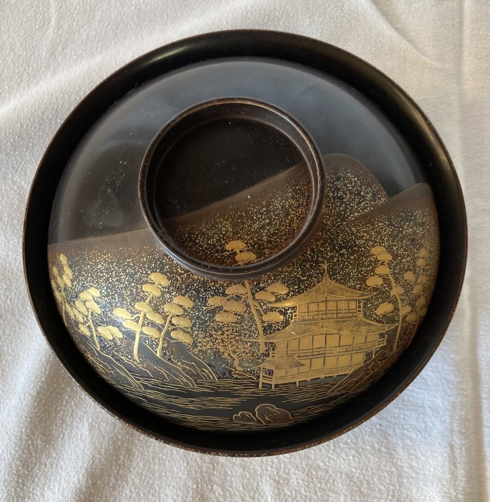 漆器漆碗带盖 - 漆, 木 - 日本 - 明治時期（1868-1912） #4.3