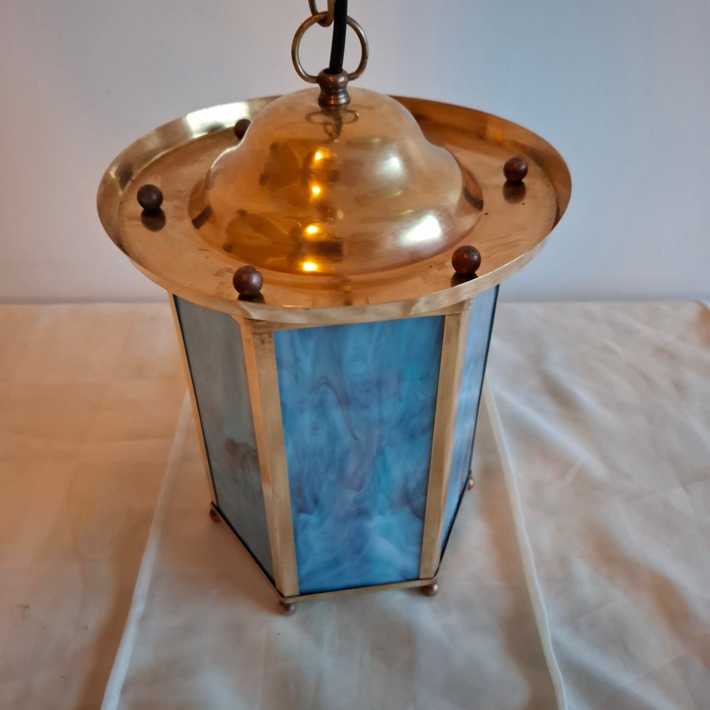 Lanterna - Latão, Tiffany - Hanglamp #3.2