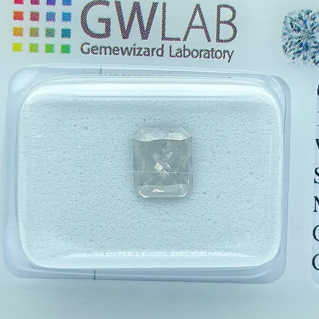 没有保留价 - 1 pcs 钻石 (天然) - 1.15 ct - 矩形 - I - I1 内含一级 - Gemewizard宝石实验室(GWLab) #3.2