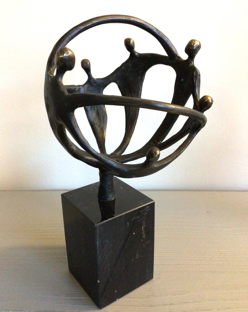 Corry Ammerlaan - 雕塑, “ Samen de handen ineen “ - 18 cm - 合金 #1.0