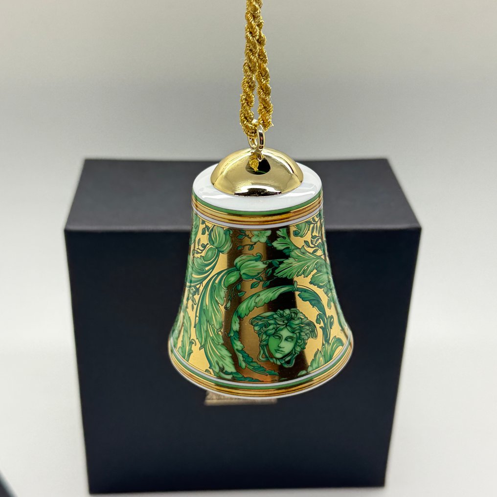 装饰铃 - Rosenthal - 圣诞钟 Medusa 花环 绿色 7.3 厘米 - 德国 - 全新，原包装 #3.2