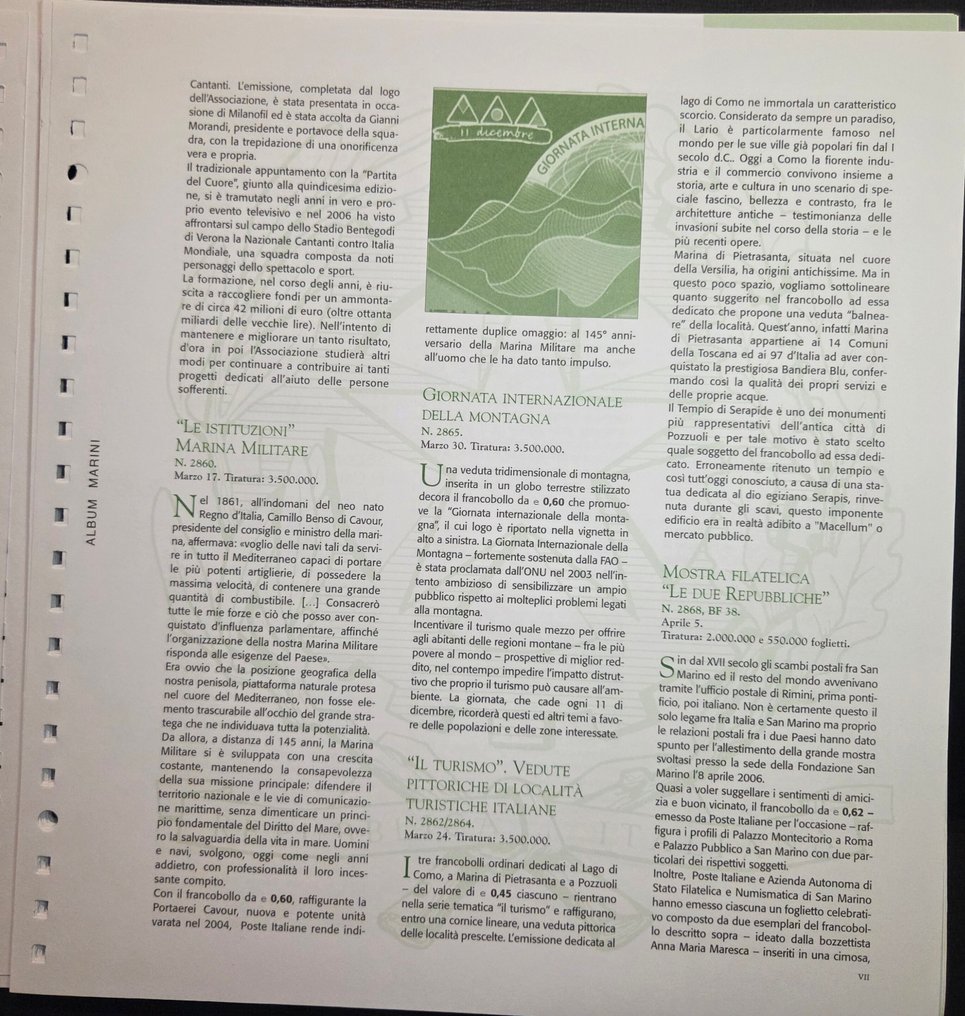 意大利 2006/2006 - 意大利共和国2006年，Marini King的文件 - Vari #4.3