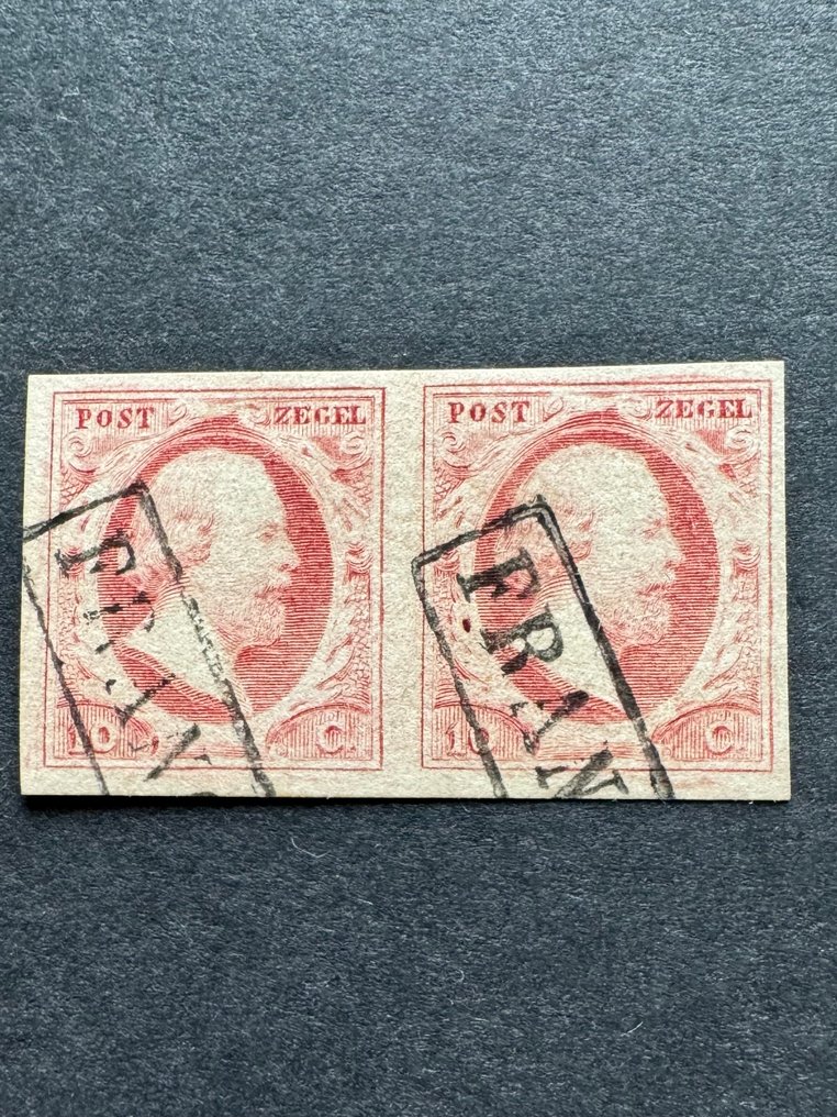 荷蘭 1852 - 威廉三世国王在各方 - NVPH 1i en 2p #3.2