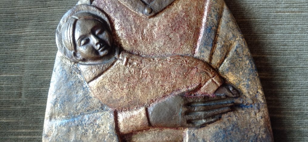 Μάριο Γκάτι (1916 - 1990) - Ξύπασμα - Παναγία με το παιδί - Μοντέρνα - Gilt bronze - 1950-1960 #3.2