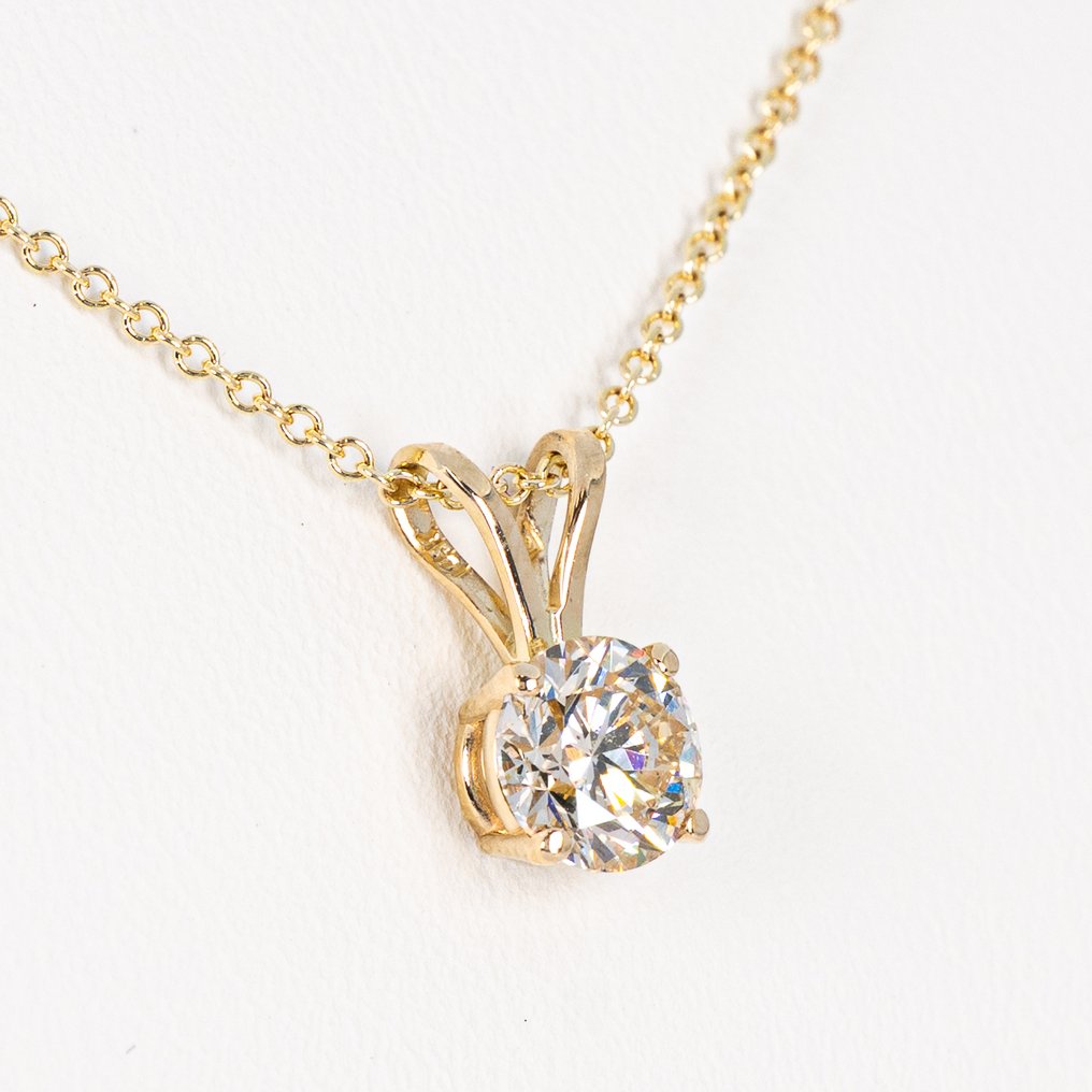 沒有保留價 - 吊墜頸鏈 - 14 克拉 黃金 -  0.75ct. tw. 鉆石 (天然) - IGI #4.3