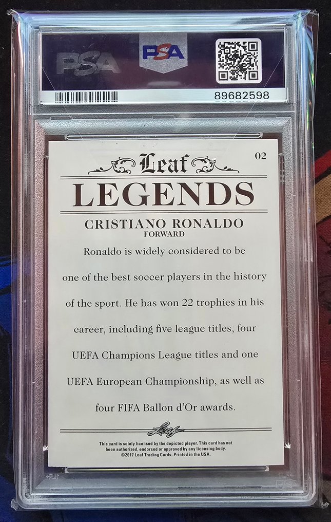 2017 Leaf Leaf Legends 克里斯蒂亚诺·罗纳尔多 #2 Graded card - PSA 10 - 1 Graded card #1.0