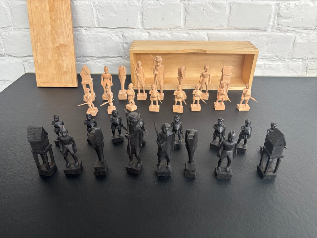 Șah - Jeux d'échecs original en bois sculpté main #1.0