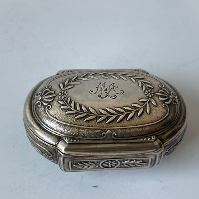 盒子 - 隐藏式铰链盖 - .800 银 - tabatière #2.1