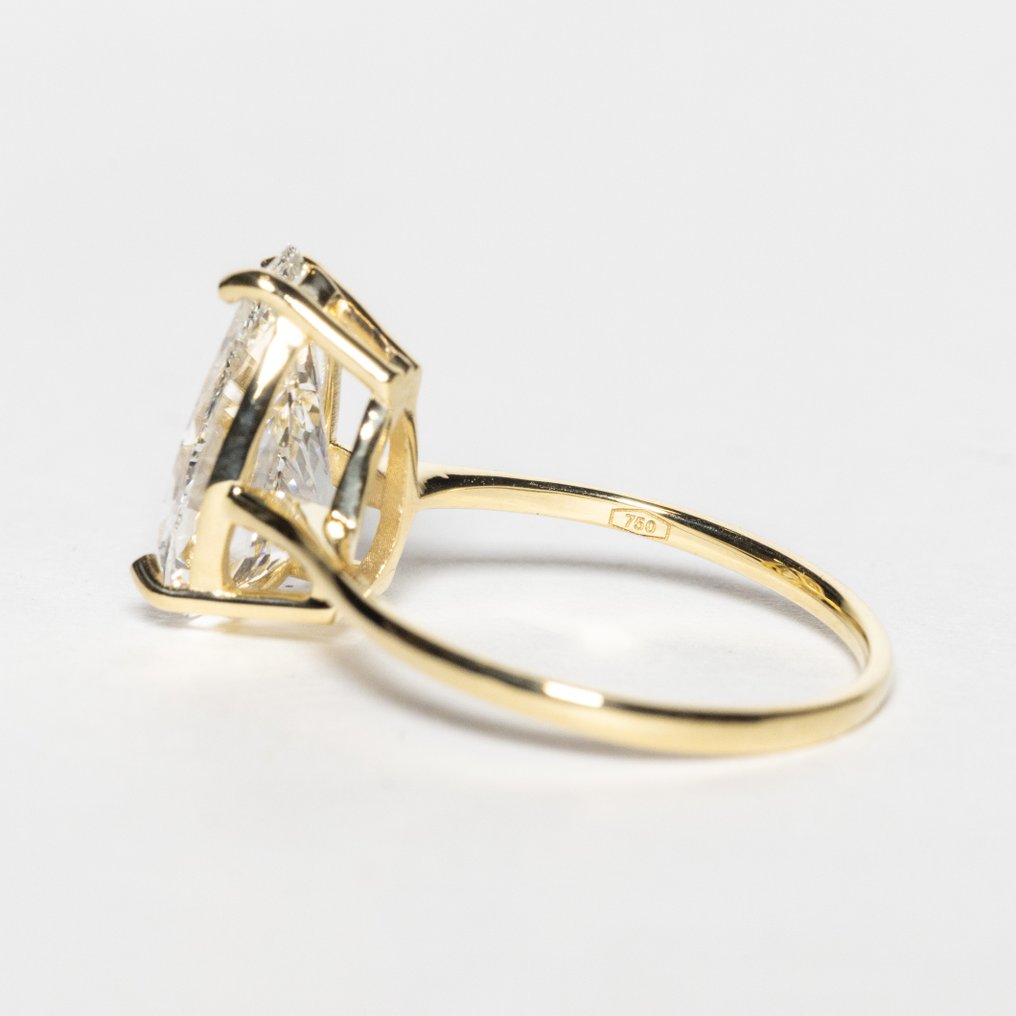 沒有保留價 - 訂婚戒指 - 18 克拉 黃金 -  3.07ct. tw. 鉆石 (實驗室培育) - F VS1 2EX #4.3