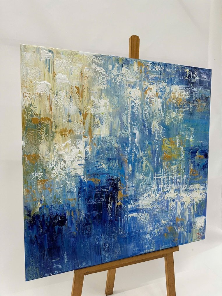 Nguyễn Văn Duy - Reflets Bleus 80 X 80 cm #3.2