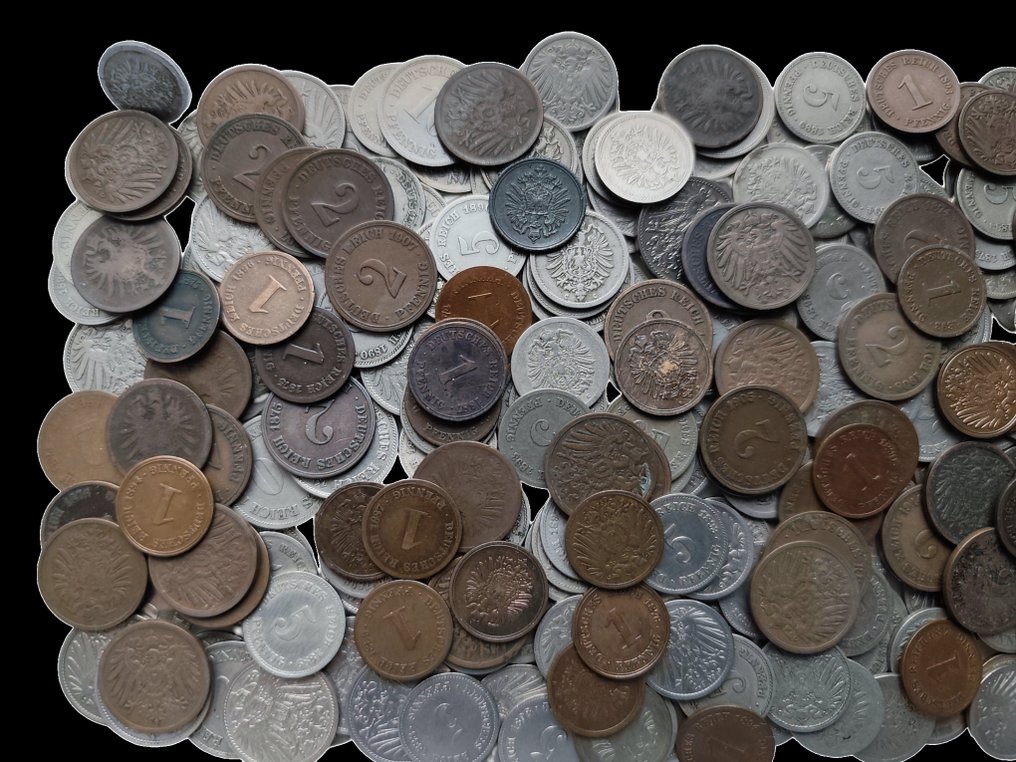 Γερμανία. Lot of ± 1.2 Kg of old coins - different dates Empire (χωρίς τιμή ασφαλείας) #2.1