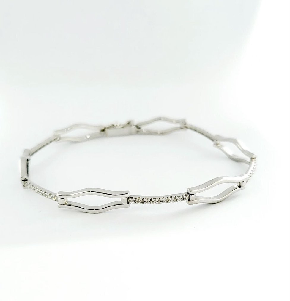 Βραχιόλι - 18 καράτια Λευκός χρυσός -  0.85ct. tw. Διαμάντι (Φυσικό)  - Κατασκευασμένο στην Ιταλία #1.0