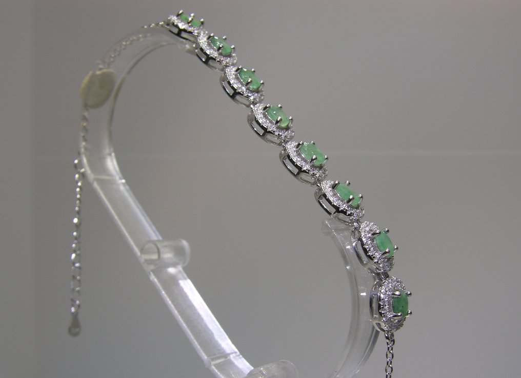 Σμαράγδι βραχιόλι - Ύψος: 21 cm - Πλάτος: 8.1 mm- 6.14 g - (1) #2.1