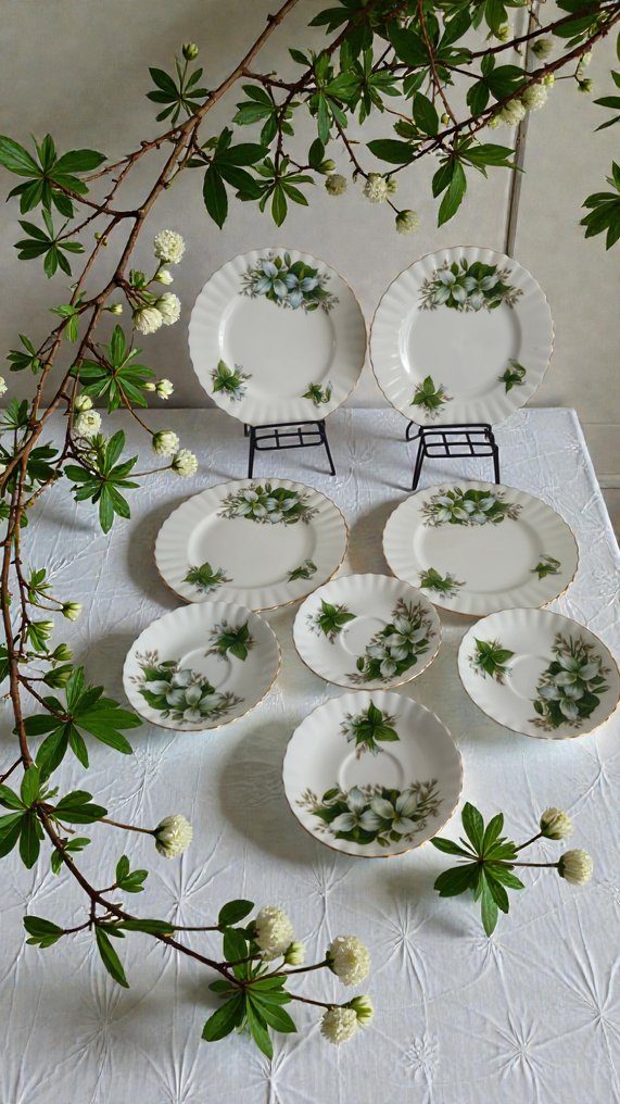 Royal Albert - Σετ πρωινού (8) - Trillium - Πορσελάνη, Gold plated - Κομψό τραπέζι #1.0