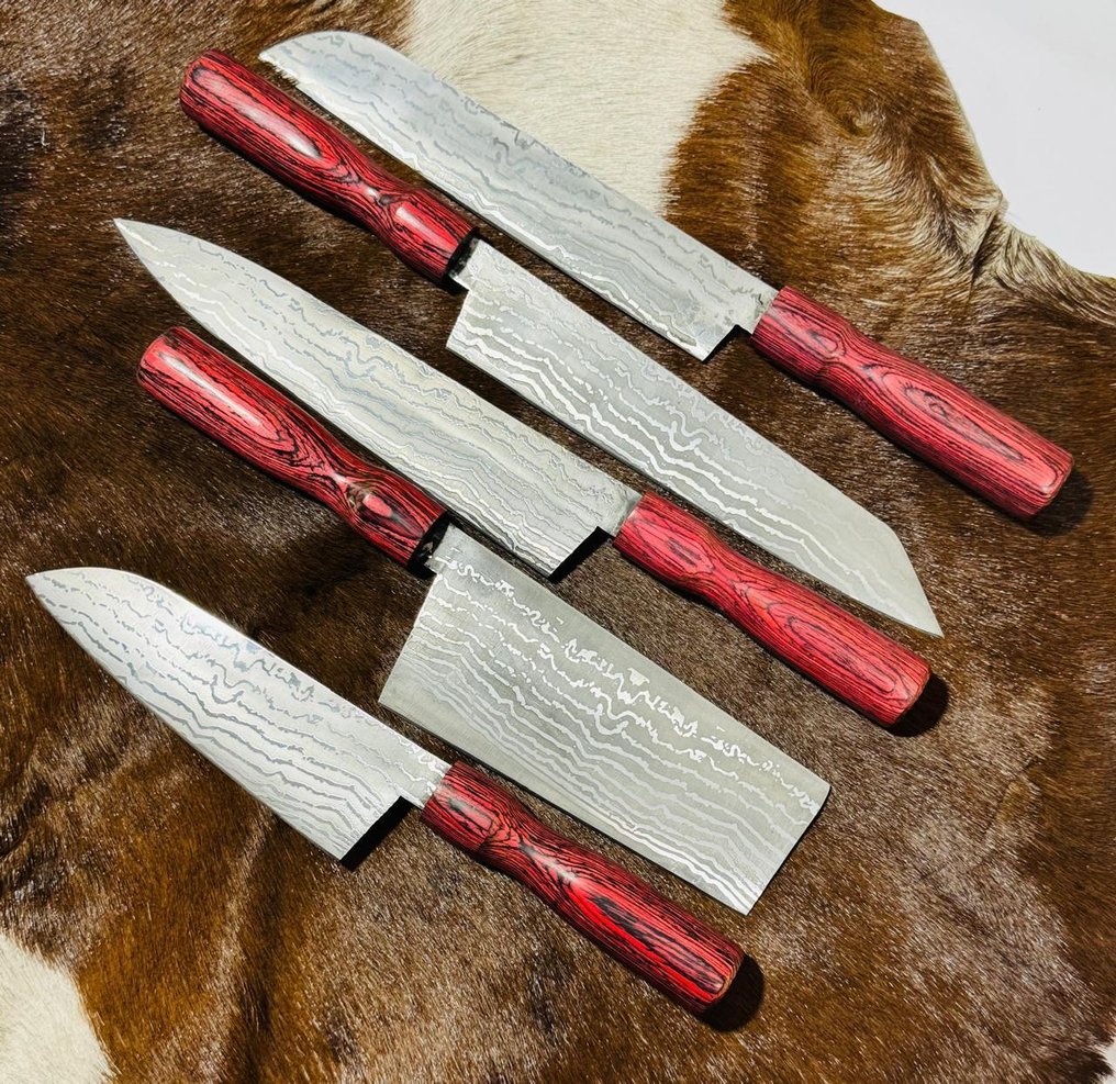 厨刀 - Kitchen knife set -  厨房厨师刀（0074） - VG10钢材 少钢与异国木材手柄 - 日本 - 厨房厨师刀 #4.3
