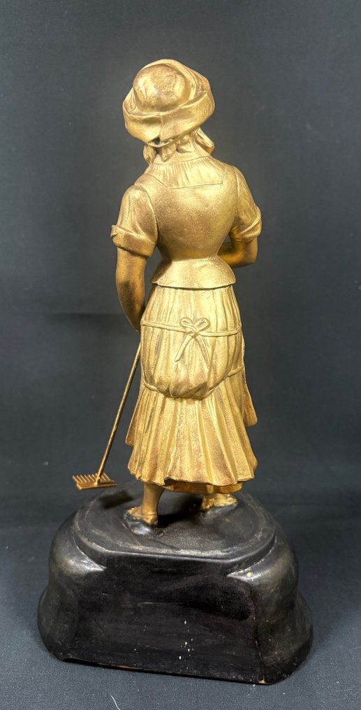 Victor Rousseau - Γλυπτό, Travail des champs - 37 cm - Ψευδάργυρος, Ξύλο #2.1