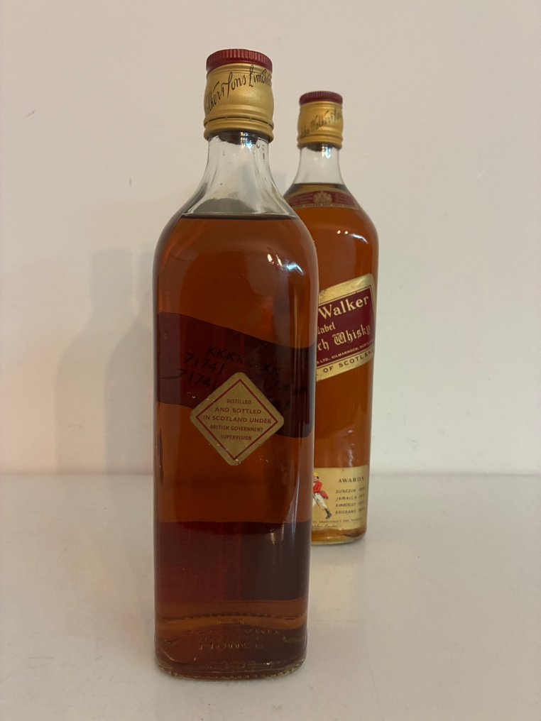 Johnnie Walker Red Label - b. 1970-talet - 1 Litre, 75 cl - 2 flaskor #3.2