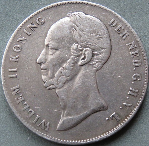 荷蘭. Willem II. 2 1/2 Gulden 1848  (沒有保留價) #3.2