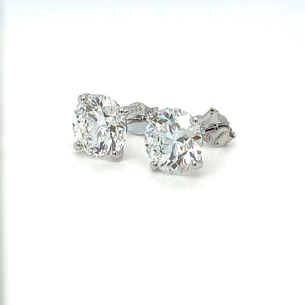 χωρίς τιμή ασφαλείας - Σκουλαρίκια - 14 καράτια Λευκός χρυσός -  2.02ct. tw. Διαμάντι (Εργαστηριακής καλλιέργειας) #4.3