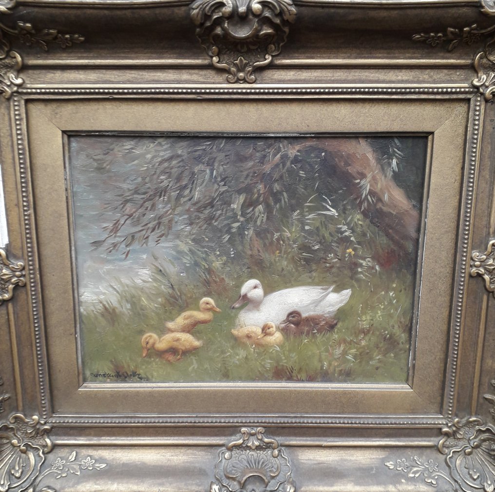 Constant David Ludovic Artz (1870-1951) - Eendenfamilie aan de waterkant #2.1