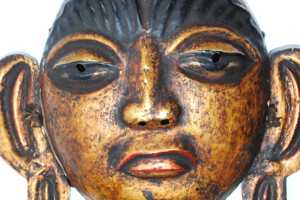 Μεγάλη μάσκα από σίδερο, αυθεντική έκδοση, ηλιακή μάσκα με προστασία προσώπου, 35 εκ., Newar - Νεπάλ  (χωρίς τιμή ασφαλείας) #2.1