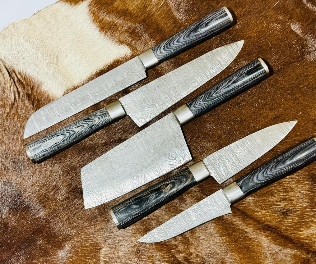 厨刀 - Kitchen knife set - 厨房厨师刀(0070) - 美国异国木柄与折叠钢 - 英国 - 厨房厨师刀 #4.3