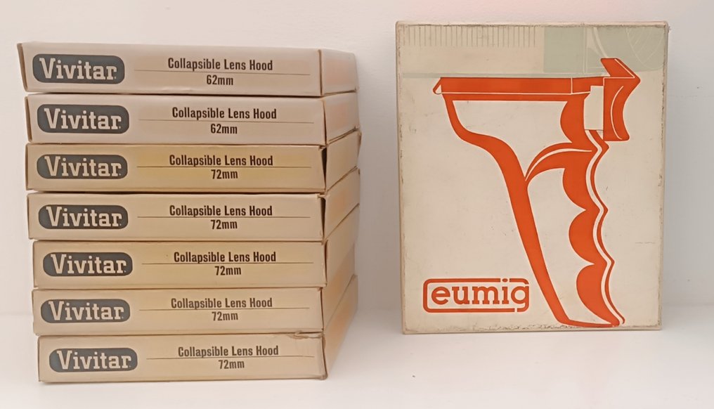 Vivitar, Eumig Collapsible Lens Hood 72mm / 62mm + Release Grip S2, S3, C5, C6. Analoge camera #1.0
