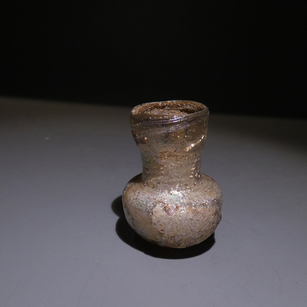 古羅馬 玻璃 弗拉斯克。3.5厘米 高。公元1世纪至2世纪 #2.1