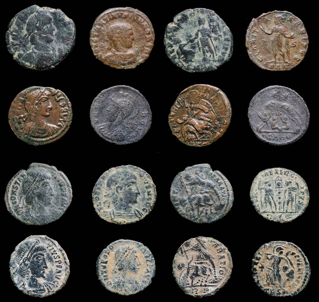 Romarriket Lote 8 monedas Æ acuñadas entre los siglos III - IV d. C. (Ingen mindstepris) #1.0