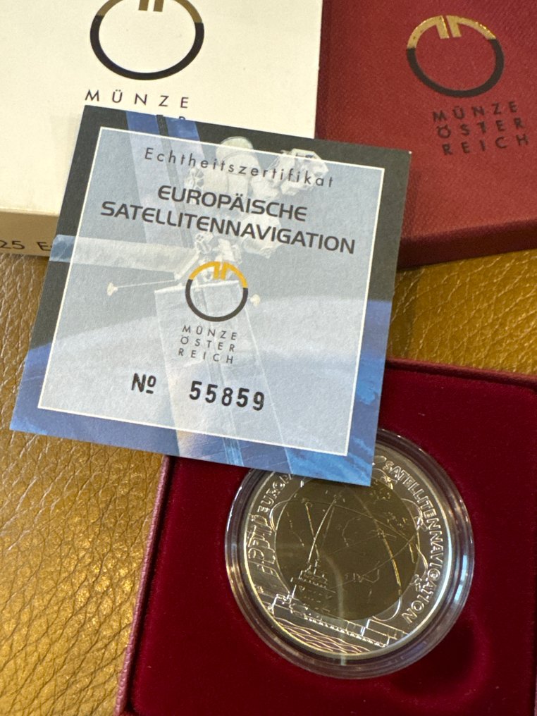 Αυστρία. 25 Euro 2006 "Europäische Satellitennavigation" NIOB Proof  (χωρίς τιμή ασφαλείας) #2.1