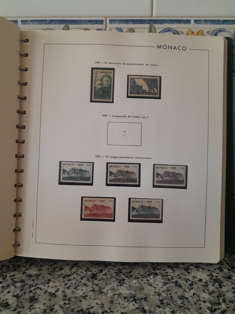 摩納哥  - 摩纳哥邮票收藏 1928–1971年——全新，基本完整——105页 #4.3