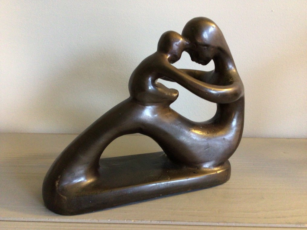 Sculpture, “ Moederliefde “. - 15 cm - Bronze #3.2