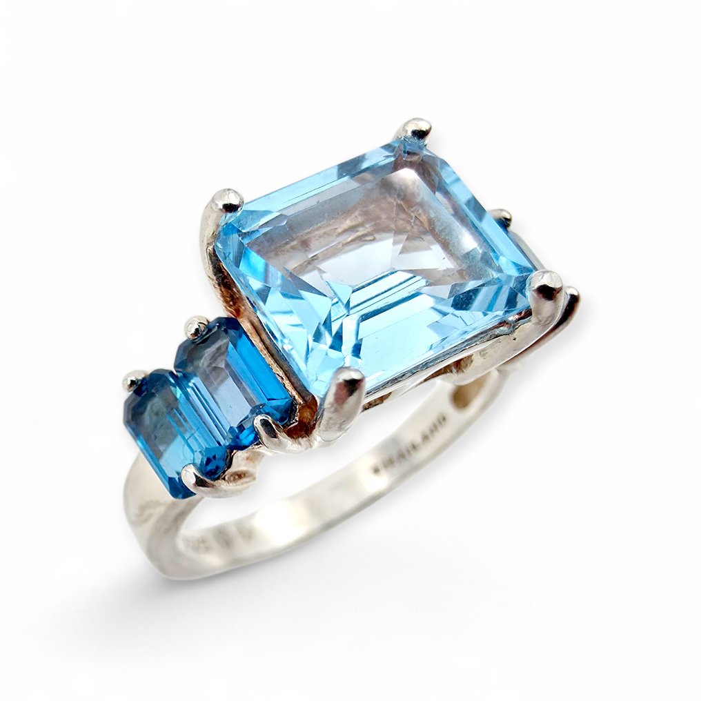 Senza prezzo di riserva - Anello Argento - Topaz (Certificato) #1.0