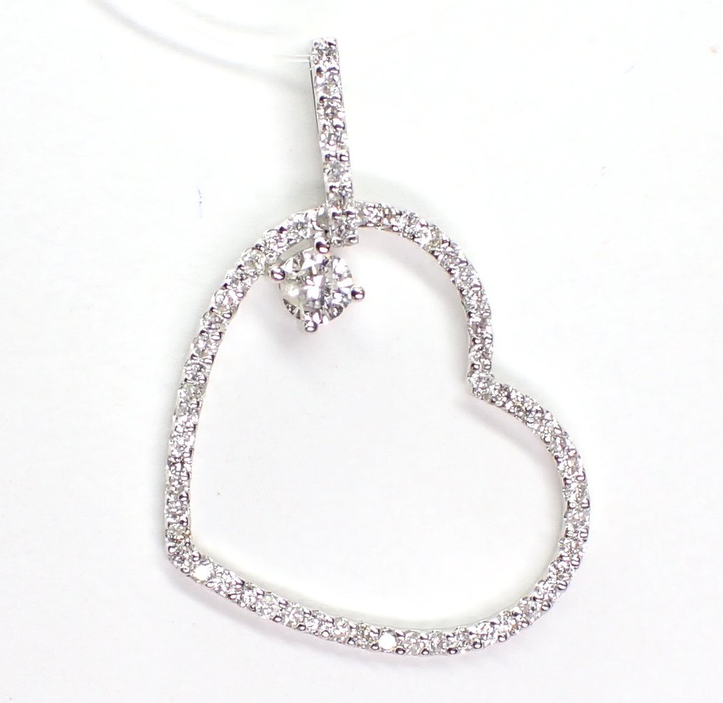 Κρεμαστό κόσμημα - 18 καράτια Λευκός χρυσός -  0.43ct. tw. Διαμάντι (Φυσικό)  #1.0