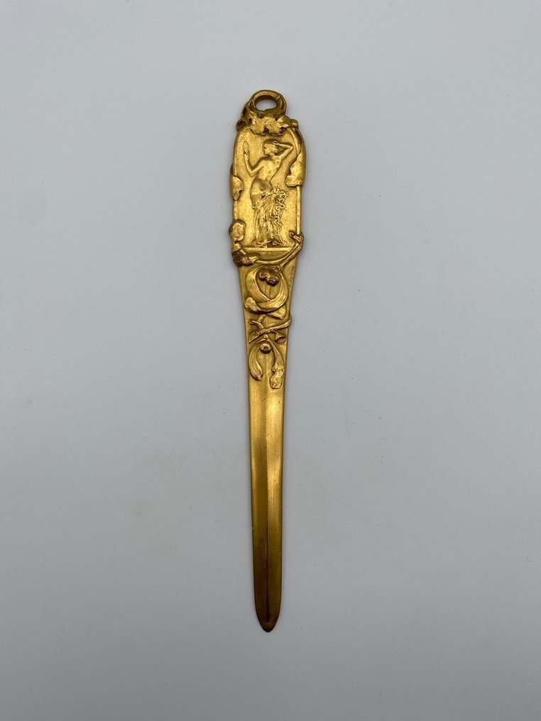 Papiermesser - Femme nue au miroir – Signé Tony SZIRMAÏ – Fin XIXe - Bronze #1.0