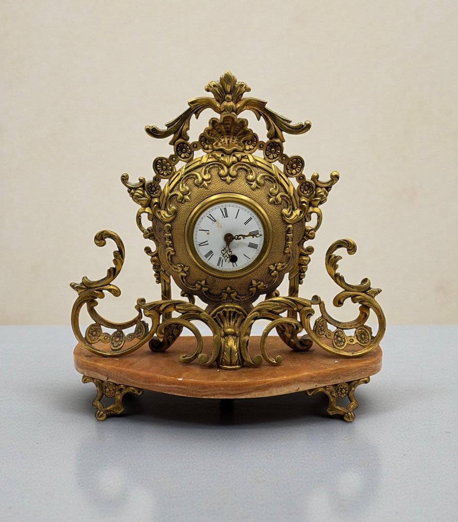 Ρολόι -  Αρ Νουβό Μάρμαρο, Μπρούντζος, Ορείχαλκος - 1970-1980 #1.0