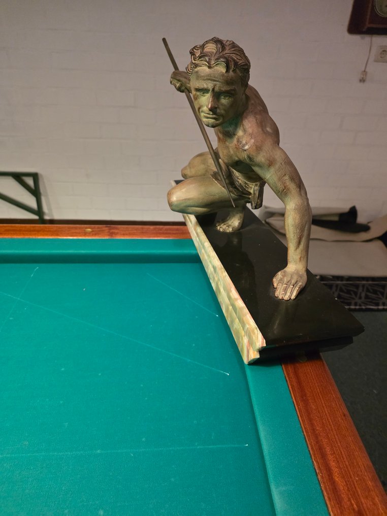 Gustave Louis Buchet (1888-1963) - Άγαλμα, Man met speer - 38 cm - ζαμάκ, μάρμαρο - 1930 #3.2