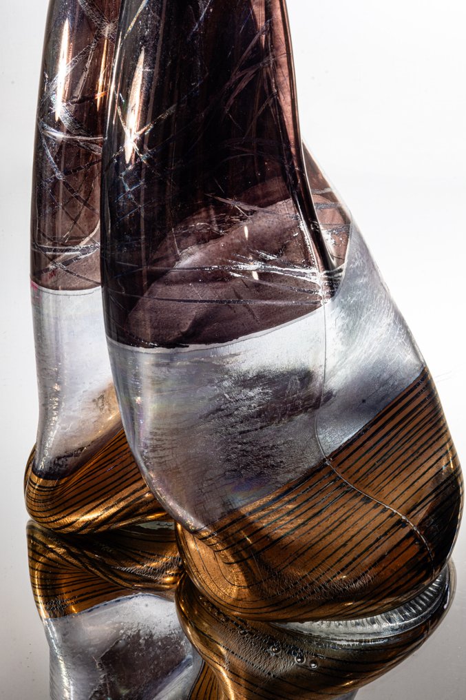 Vera Walther - Heiner Düsterhaus - Βάζο - Αντικείμενο βάζου «Διπλή κόμπρα» - ύψος 34 εκ. - Γυαλί #3.2