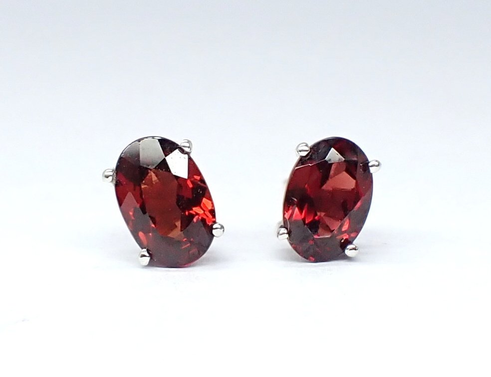 χωρίς τιμή ασφαλείας - Σκουλαρίκια - 18 καράτια Λευκός χρυσός -  1.15ct. tw. Γρανάτης - Χωρίς ελάχιστη τιμή #1.0