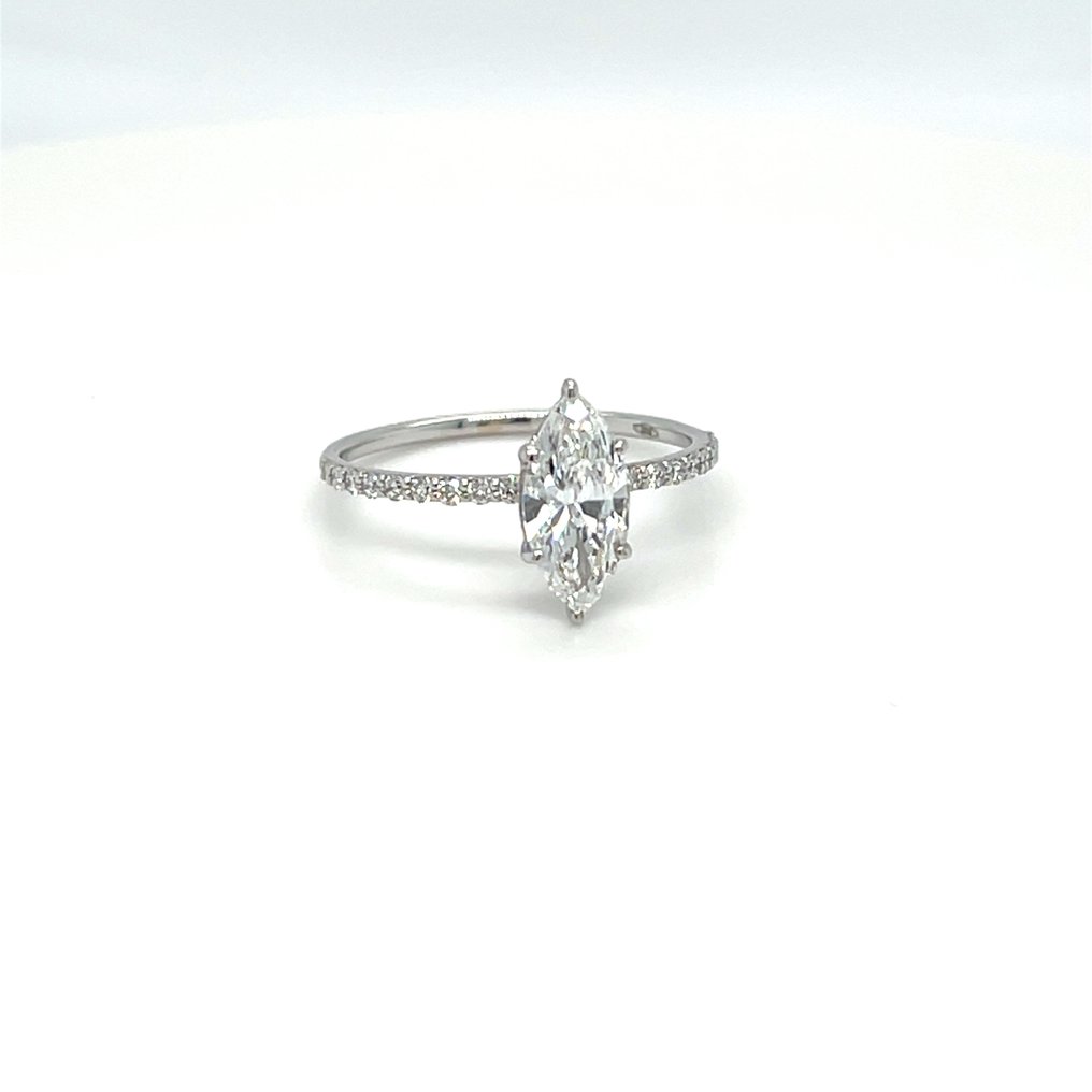 没有保留价 - 戒指 - 14K包金 白金 -  1.18ct. tw. 钻石 (实验室培育) - 钻石 #2.1