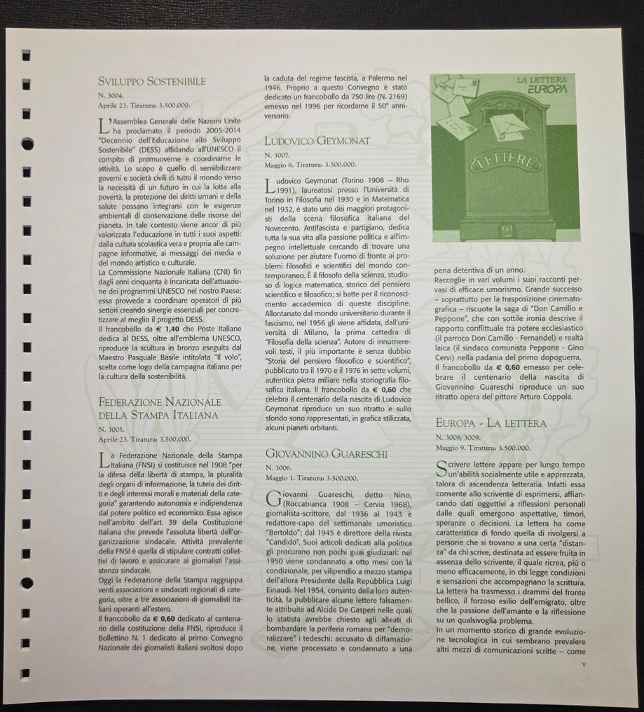 意大利 2008/2008 - 2008年完整邮票系列。完美无缺。 - Vari #3.2