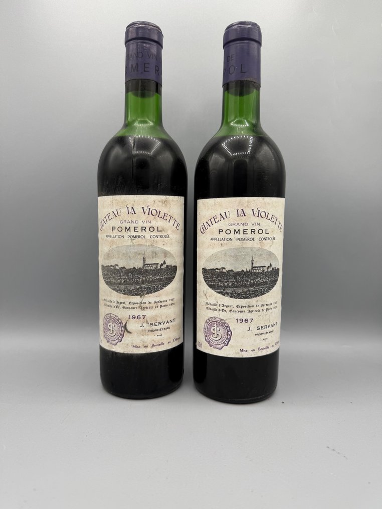 1967 Château la Violette - Pomerol - 2 Flasker  (0,75 l) #1.0